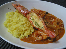 タラゴンバターライスのアメリケーヌカレー