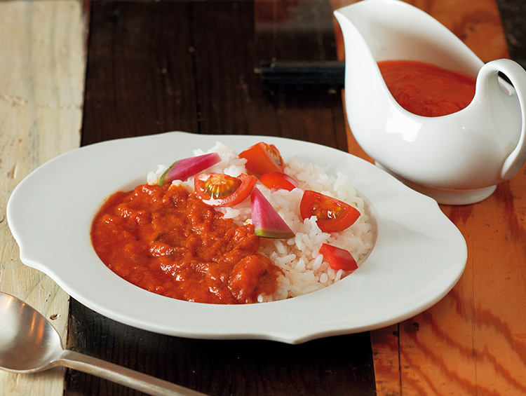 料理監修をしていただいた「フレッシュトマトの冷たいレッドカレー」