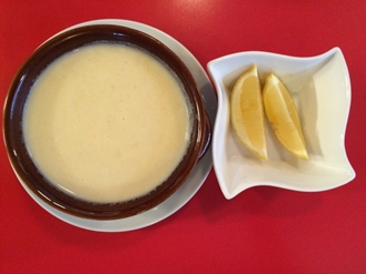 カルローズ米のエッグレモンスープ