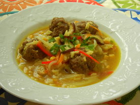 肉団子入りカレー雑炊