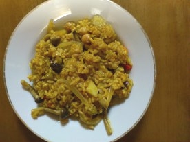 ミックスビーンズとシーフードの薬膳カレーリゾット