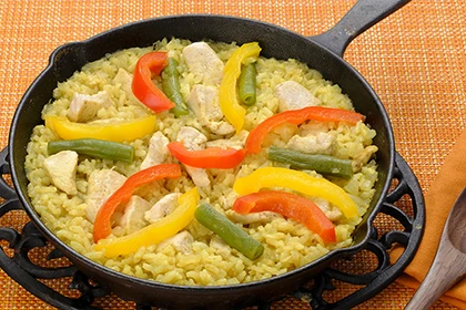 鶏むね肉のカレーパエリア