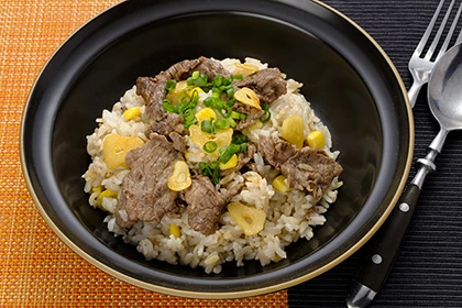 牛肉のガーリックライス