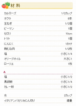 鶏肉のガンボスープボウル材料