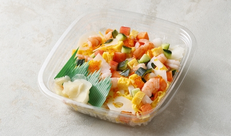 旬八青果店・旬八弁当店のカルローズと野菜とエビのちらし寿司